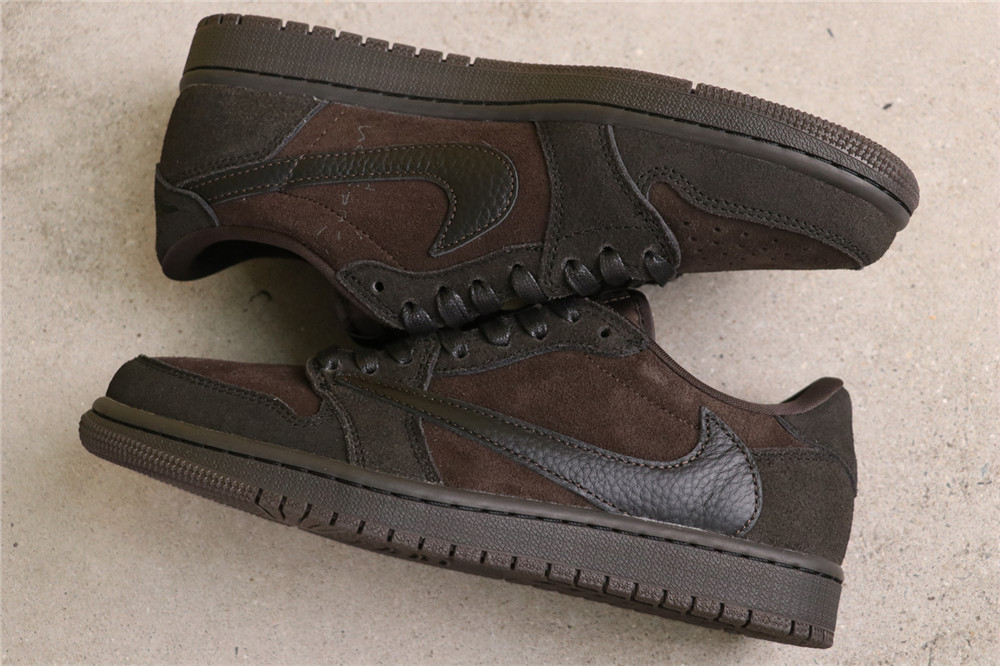 US$53 Air Jordan Travis Scott x Air Jordan 1 Low OG Velvet Brown DM7866-202 深咖色 Size 36-47.5