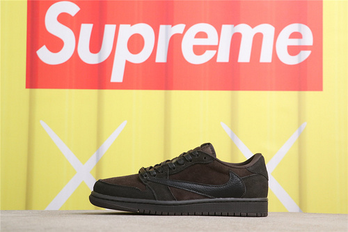 US$53 Air Jordan Travis Scott x Air Jordan 1 Low OG Velvet Brown DM7866-202 深咖色 Size 36-47.5