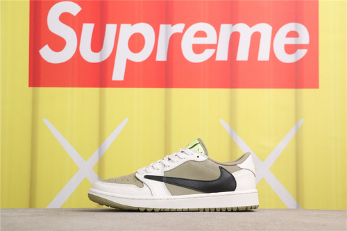 US$79 Air Jordan Travis Scott x Air Jordan 1 Low Golf Olive FZ3124-200 浅橄榄 Size 36-47.5