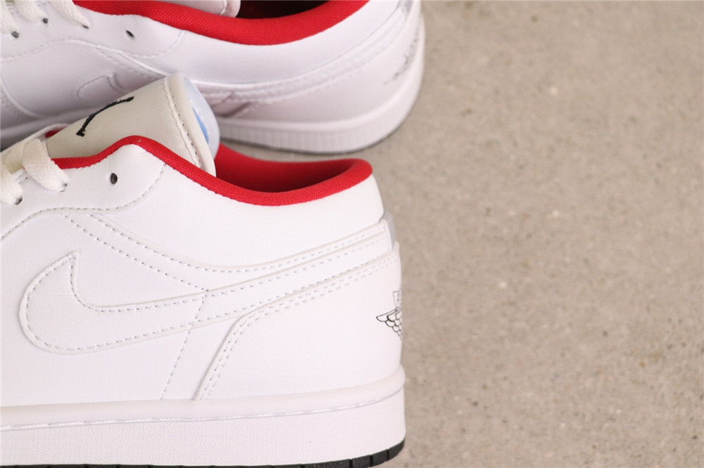 USD$35 Air Jordan 1 Low GS Paint Drip 553558-164 白红 Size 36-46（36 36.5 37.5 38 38.5 39 40 40.5 41 4