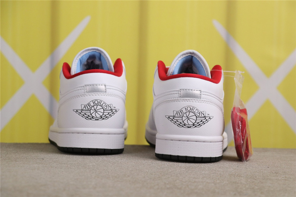 USD$35 Air Jordan 1 Low GS Paint Drip 553558-164 白红 Size 36-46（36 36.5 37.5 38 38.5 39 40 40.5 41 4