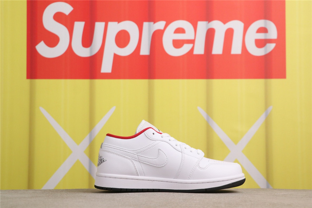 USD$35 Air Jordan 1 Low GS Paint Drip 553558-164 白红 Size 36-46（36 36.5 37.5 38 38.5 39 40 40.5 41 4