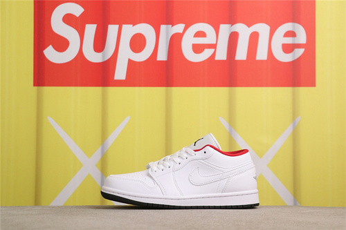 USD$35 Air Jordan 1 Low GS Paint Drip 553558-164 白红 Size 36-46（36 36.5 37.5 38 38.5 39 40 40.5 41 4