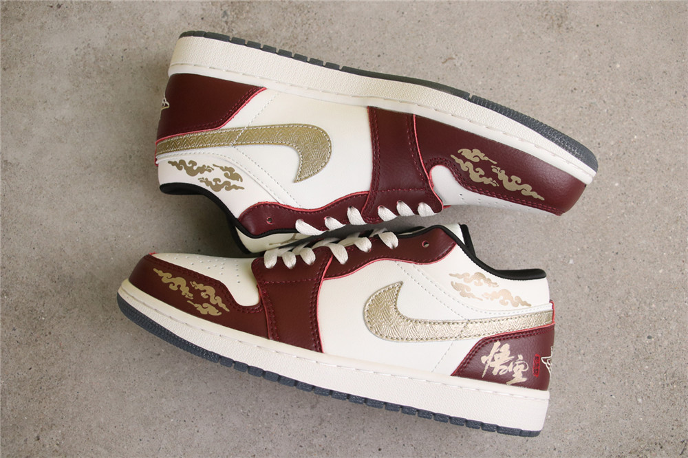 USD$35 Air Jordan 1 low FJ5735-100 悟空金羽钩 Size 36-46（36 36.5 37.5 38 38.5 39 40.5 41 42 42.5 43 44 4