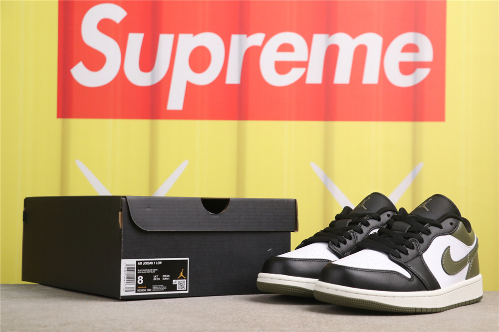 USD$40 Air Jordan 1 Low 553558-092 黑绿脚趾 Size 36-46（36 36.5 37.5 38 38.5 39 40 40.5 41 42 42.5 43 44