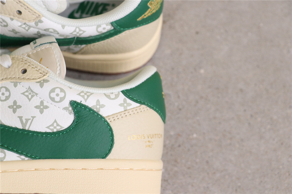 USD$40 Air Jordan 1 Low SE ZX1988-300 米黄绿LV Size 36-45（36 36.5 37.5 38 38.5 39 40 40.5 41 42 42.5 4