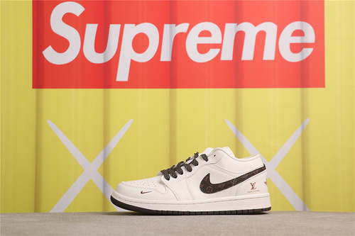 USD$40 Air Jordan 1 Low WG8850-004 LV米白卡其钩 Size 36-45（36 36.5 37.5 38 38.5 39 40 40.5 41 42 42.5 43
