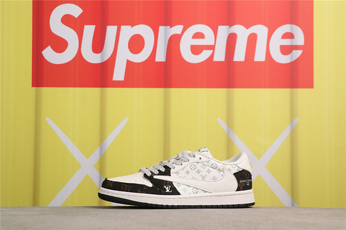 USD$40 Air Jordan A Air Jordan 1 Low OG SP SJ2068-103 LV印花黑棕 Size 36-45（36 36.5 37.5 38 38.5 39 40