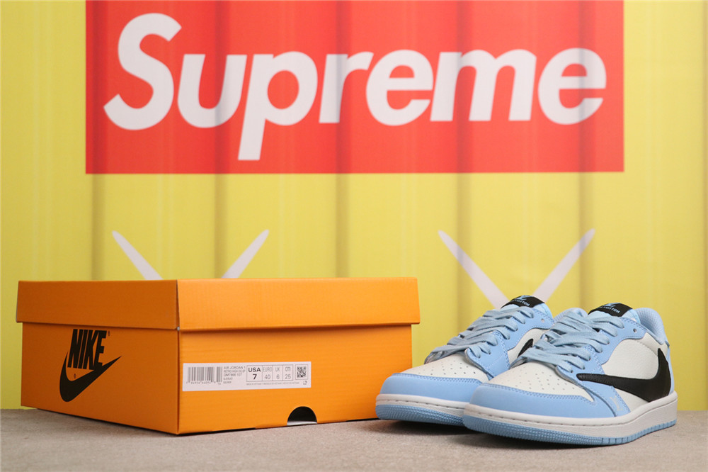 USD$40 Air Jordan Travis Scott x Air Jordan 1 Low DM7866-107 LV灰蓝 Size 36-46