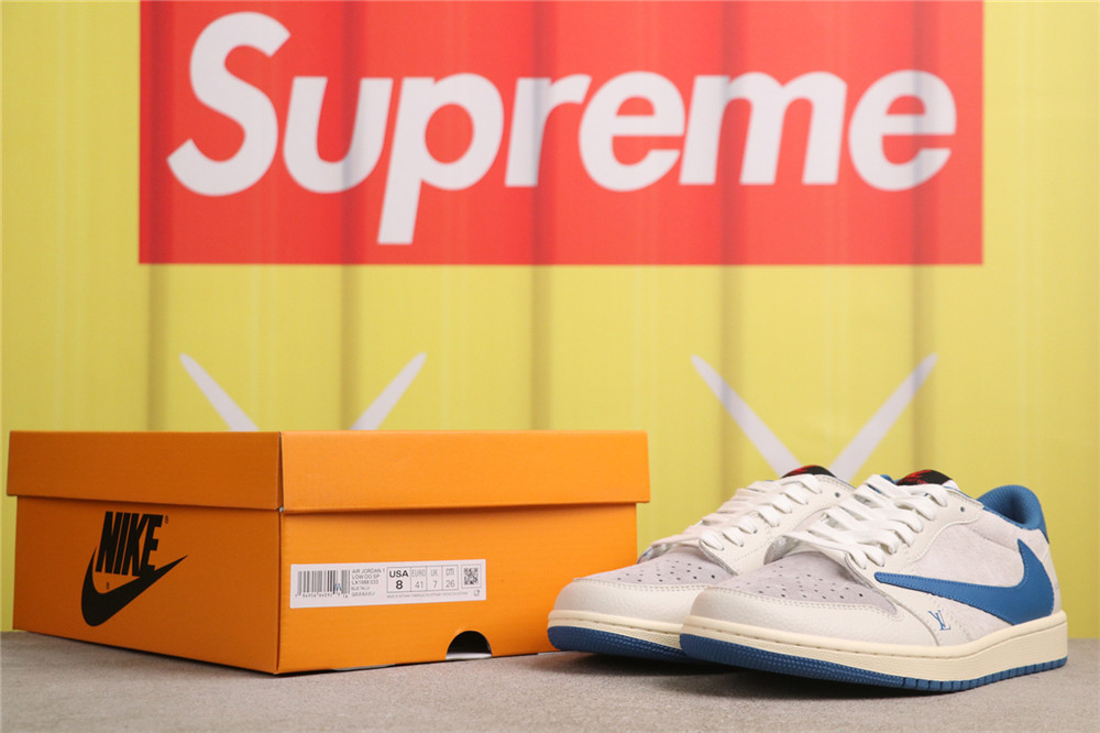 USD$40 Air Jordan Travis Scott x Air Jordan 1 Low LX1988-033 LV灰蓝 Size 36-46