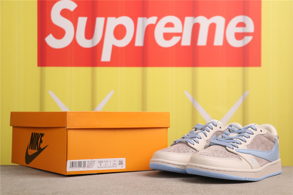 USD$40 Air Jordan Travis Scott x Air Jordan 1 Low OG SP LX1988-101 LV灰浅蓝 Size 36-45 USD$40 Air Jordan Travis Scott x Air Jordan 1 Low OG SP LX1988-101 LV灰浅蓝 Size 36-45