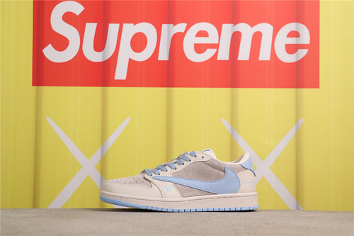 USD$40 Air Jordan Travis Scott x Air Jordan 1 Low OG SP LX1988-101 LV灰浅蓝 Size 36-45