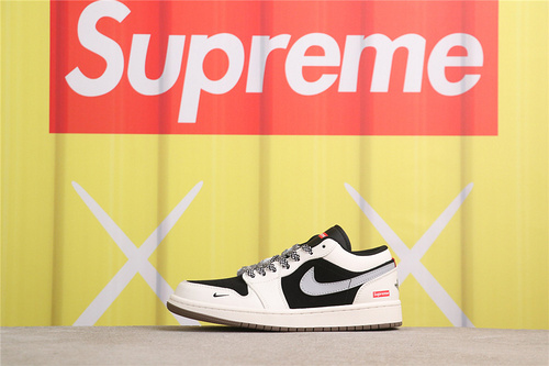 USD$44 Air Jordan 1 Low XX2401-001 Supreme米黑 Size 36-45（36 36.5 37.5 38 38.5 39 40 40.5 41 42 42.5