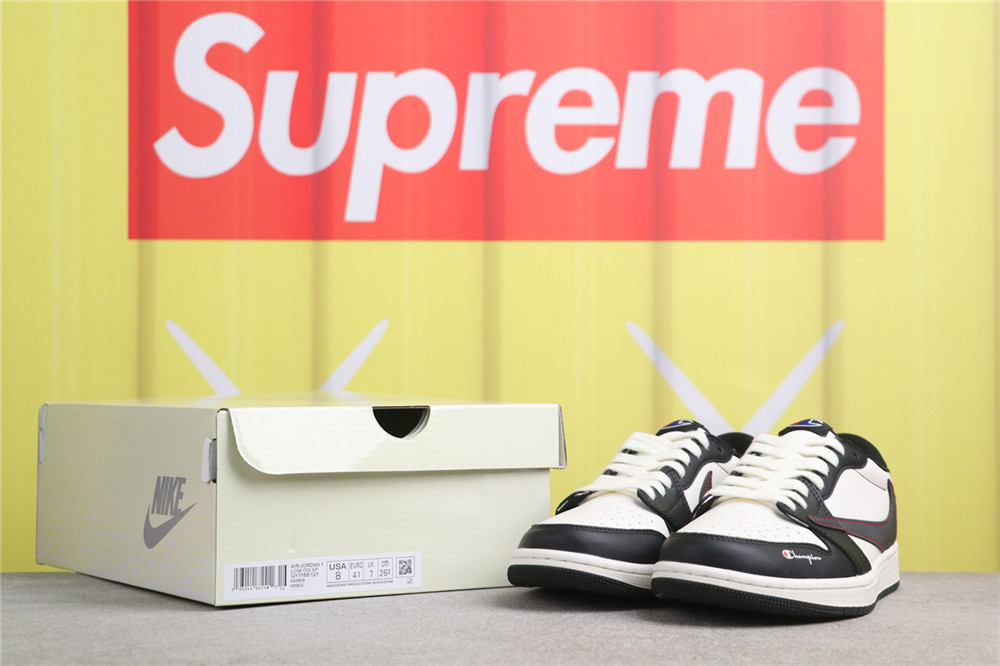 USD$44 Air Jordan A Air Jordan 1 Low OG SP QY1188-121 Champion黑白 Size 36-45