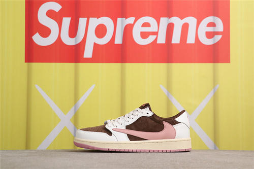 USD$44 Air Jordan Travis Scott x Air Jordan 1 Low DZ4137-206 棕粉 Size 36-46