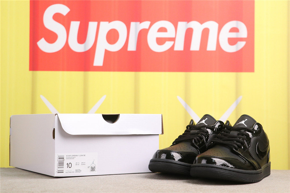 USD$48 Air Jordan 1 Low HJ7743-010 蛇纹黑漆皮 Size 40-46（ 40 40.5 41 42 42.5 43 44 44.5 45 46 ）