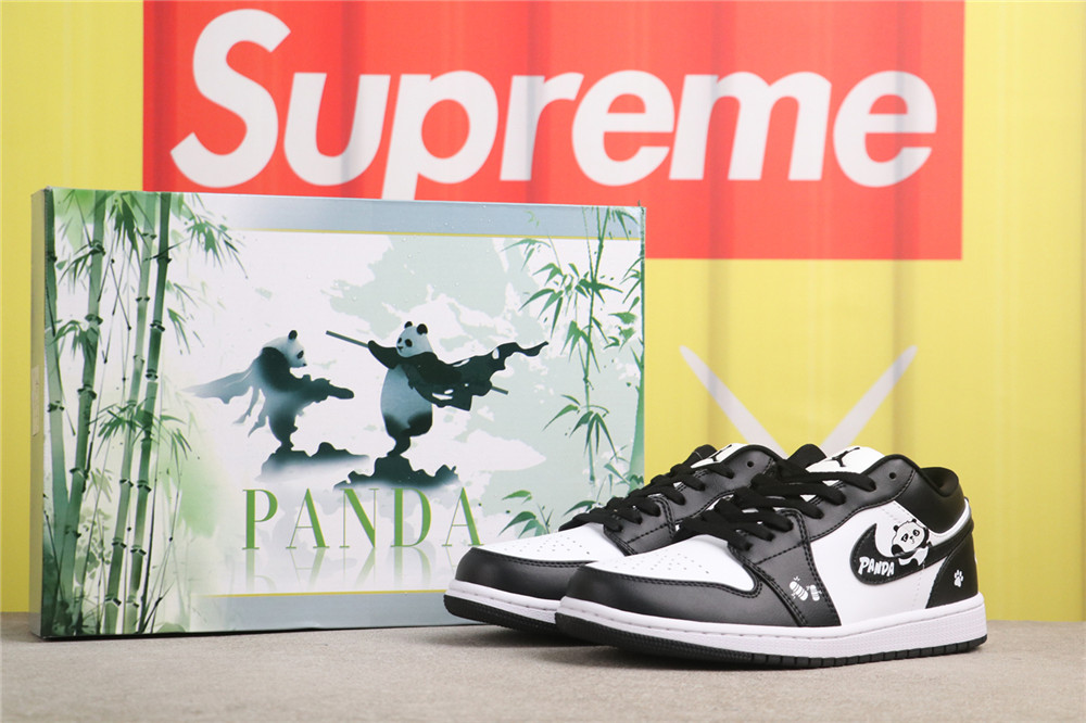 USD$48 Air Jordan A Air Jordan 1 Low Panda DC0774-101 手绘黑白熊猫 Size 36-47.5