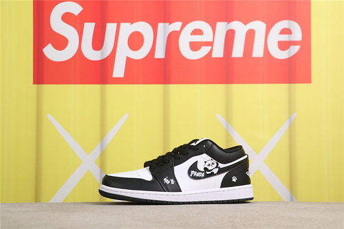 USD$48 Air Jordan A Air Jordan 1 Low Panda DC0774-101 手绘黑白熊猫 Size 36-47.5