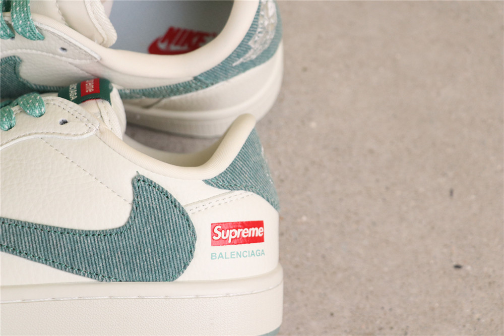 USD$53 Air Jordan 1 Low JH6088-706 Supreme白草牛仔 Size 36-45（ 36 36.5 37.5 38 38.5 39 40 40.5 41 42 42