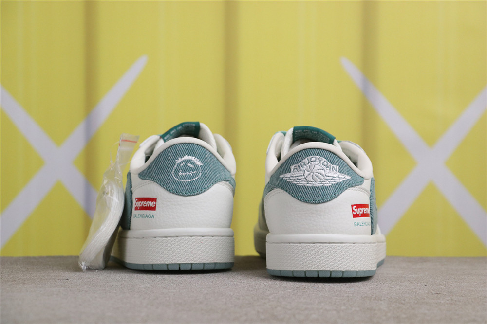 USD$53 Air Jordan 1 Low JH6088-706 Supreme白草牛仔 Size 36-45（ 36 36.5 37.5 38 38.5 39 40 40.5 41 42 42