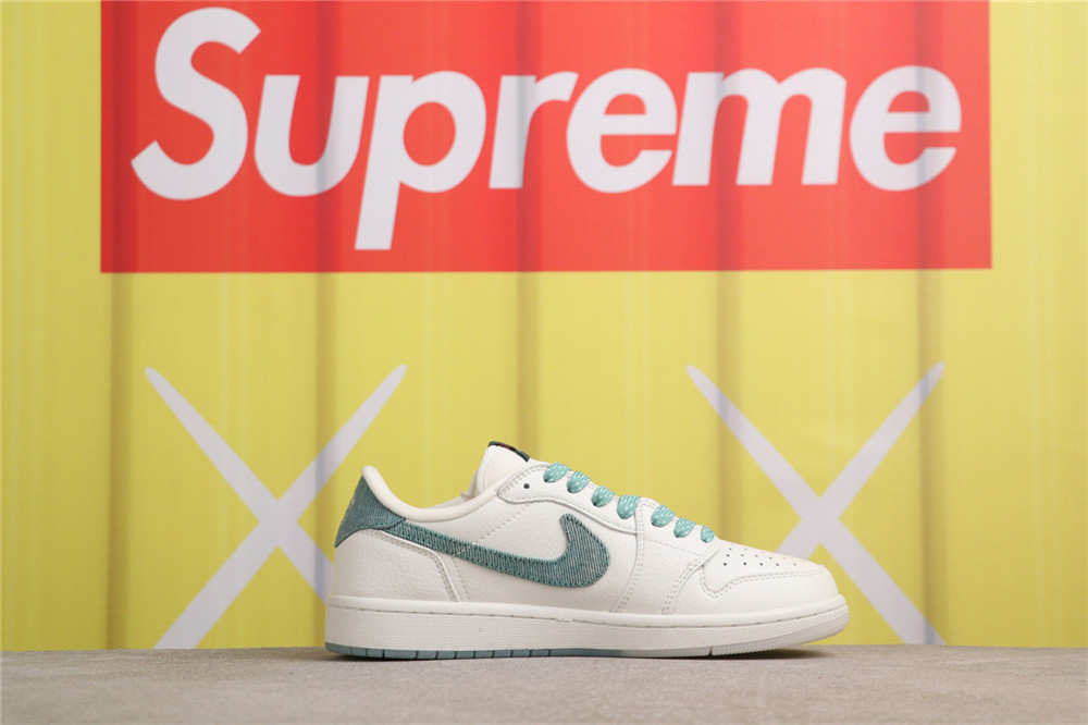 USD$53 Air Jordan 1 Low JH6088-706 Supreme白草牛仔 Size 36-45（ 36 36.5 37.5 38 38.5 39 40 40.5 41 42 42