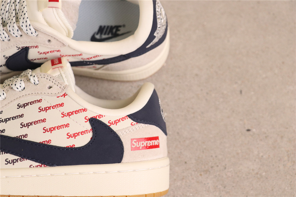 USD$53 Air Jordan 1 Low OG SP JH6088-613 Supreme印花灰黑 Size 36-45