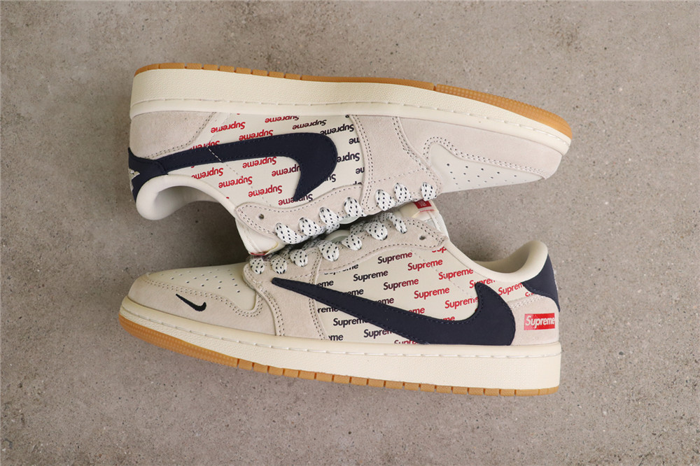 USD$53 Air Jordan 1 Low OG SP JH6088-613 Supreme印花灰黑 Size 36-45