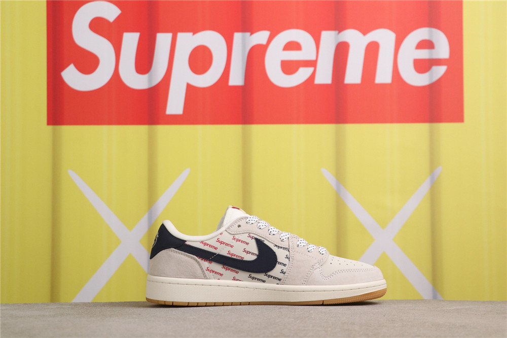 USD$53 Air Jordan 1 Low OG SP JH6088-613 Supreme印花灰黑 Size 36-45