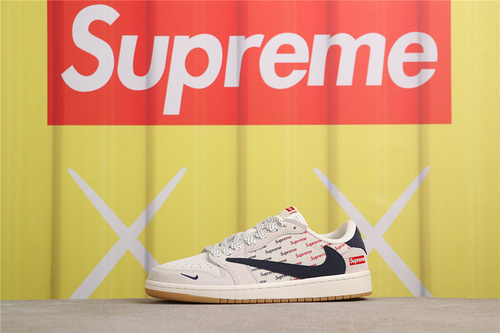USD$53 Air Jordan 1 Low OG SP JH6088-613 Supreme印花灰黑 Size 36-45