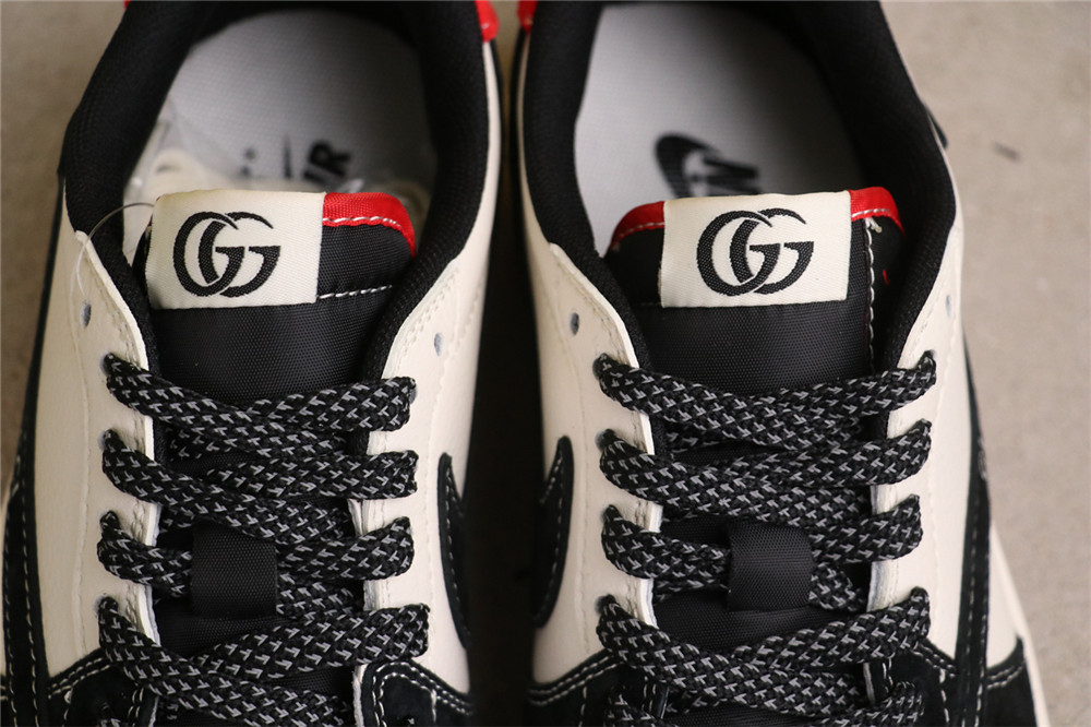 USD$53 Air Jordan 1 Low OG SP XY2688-123 古驰印花白黑红 Size 36-45（ 36 36.5 37.5 38 38.5 39 40 40.5 41 42