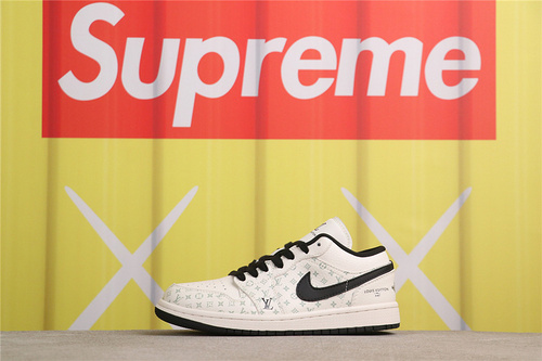 USD$53 Air Jordan 1 Low SJ9950-006 LV印花米白 Size 36-45（36 36.5 37.5 38 38.5 39 40 40.5 41 42 42.5 43