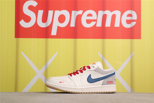 USD$53 Air Jordan 1 Low SJ9950-022 Supreme米灰 Size 36-45（ 36 36.5 37.5 38 38.5 39 40 40.5 41 42 42.5