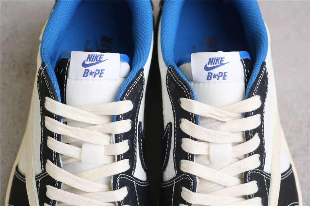 USD$57 Air Jordan 1 Low OG SP XZ2828-001 猿人头黑白蓝 Size 36-45