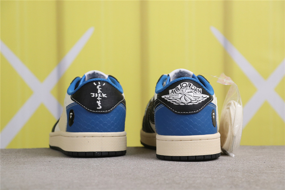 USD$57 Air Jordan 1 Low OG SP XZ2828-001 猿人头黑白蓝 Size 36-45