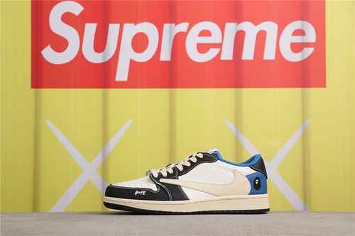 USD$57 Air Jordan 1 Low OG SP XZ2828-001 猿人头黑白蓝 Size 36-45
