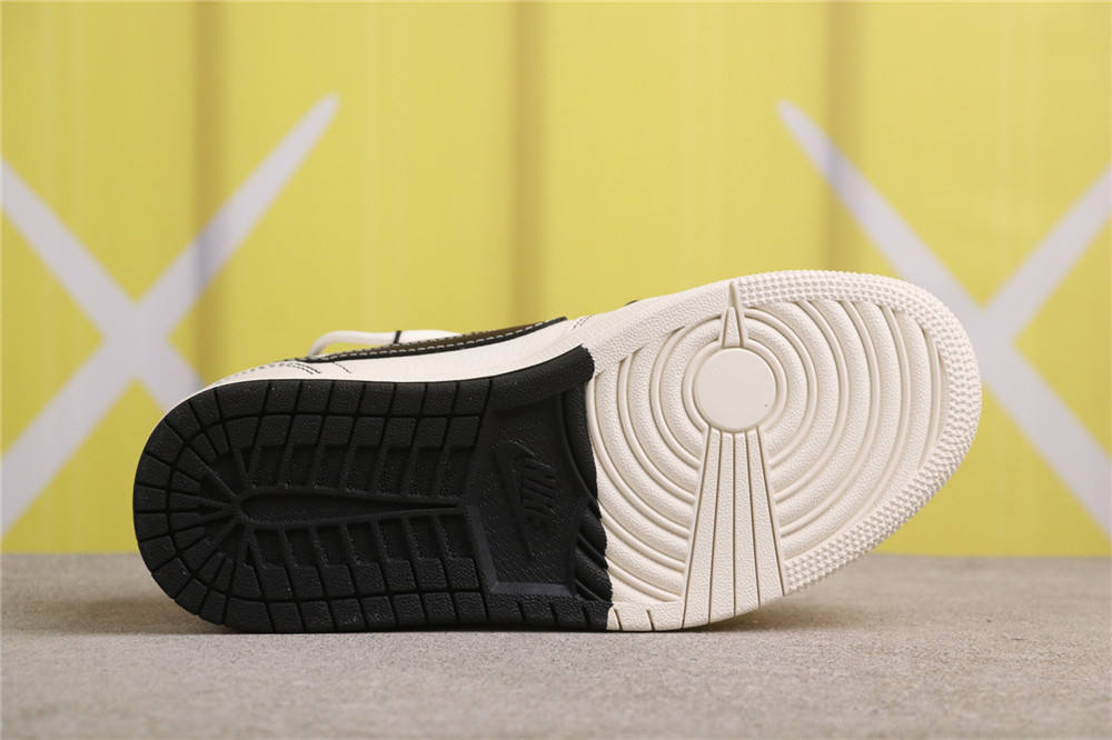 USD$57 Air Jordan Jordan Air Jordan 1 Low OG SP SJ0086-134 绑带Supreme米黑双拼底 Size 36-45