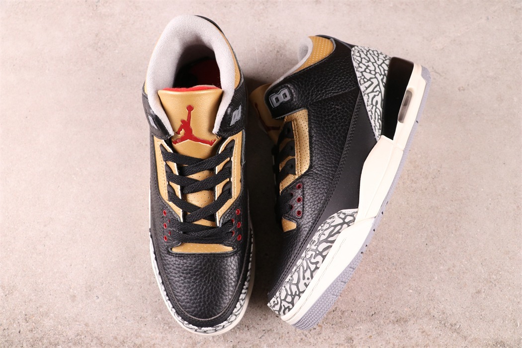 US$57 Air Jordan 3 Black Gold CK9246-067 Size 36-47.5