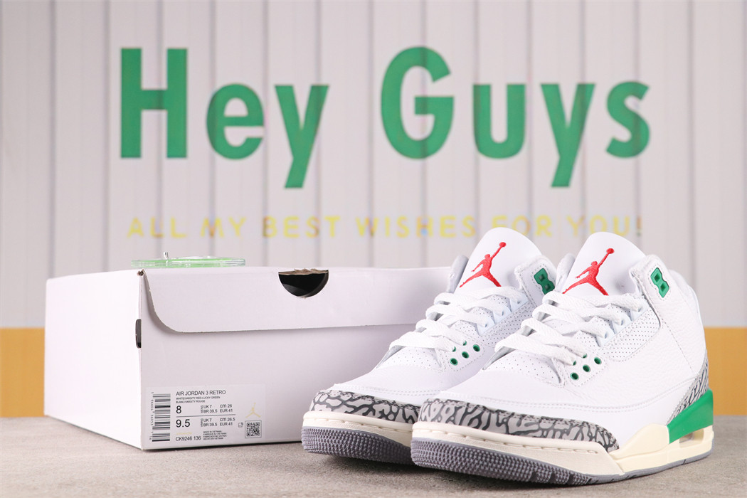 US$75 Air Jordan 3 Lucky Green SKU CK9246-136 Size 40-47.5