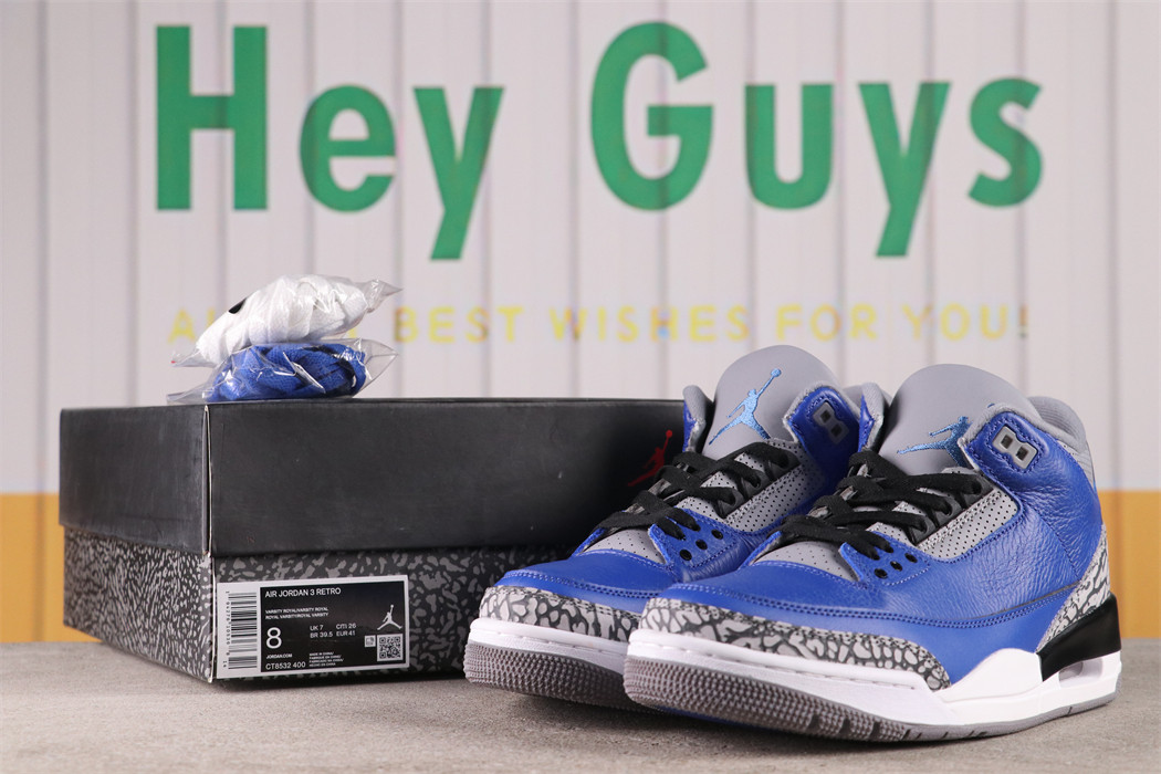 US$75 Air Jordan 3 Varsity Royal SKU CT8532-400 Size 40-47.5