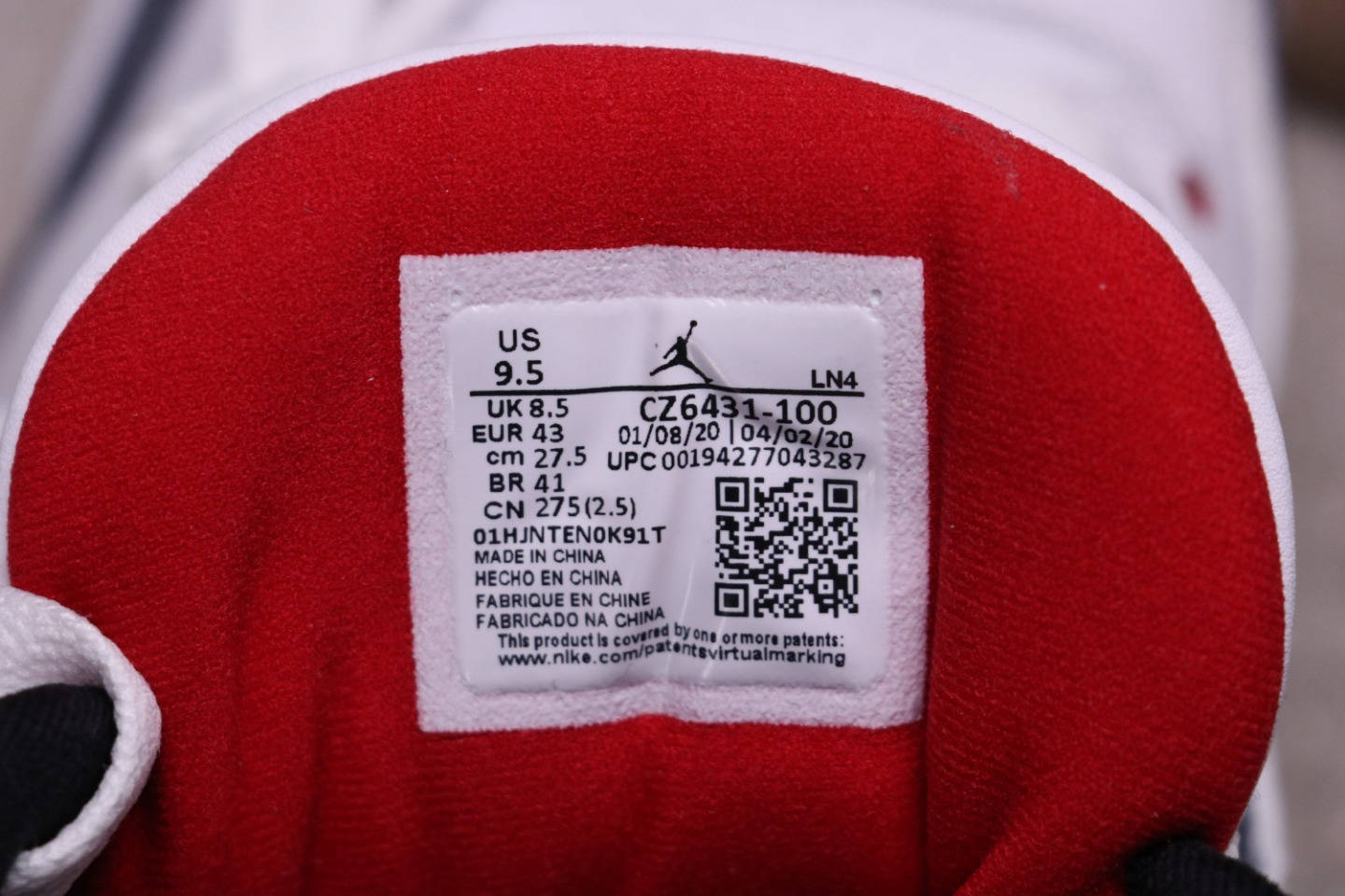 100USD Air Jordan 3 SE DNM“ Fire Red” CZ6431-100 SIZE 40-46.5