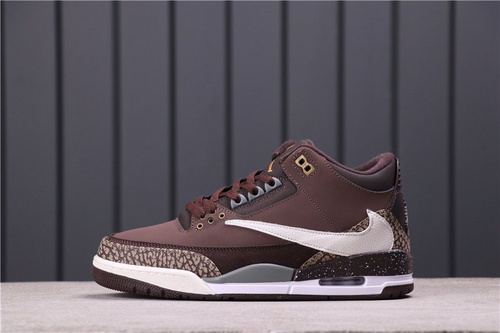 62USD Air Jordan 3 Tinker NRG Gold Beige Dark Brown 854262-609 36-46
