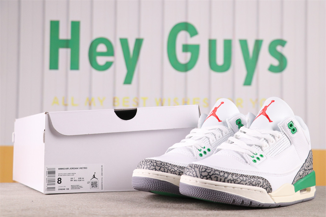 US$33 Air Jordan 3 Lucky Green Sku CK9246-136 Size 36-47.5