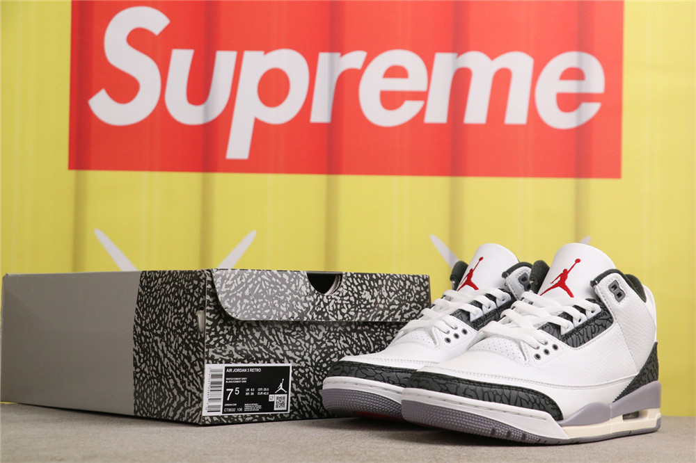 US$44 Air Jordan 3 Cement Grey CT8532-106  Size 40-47.5