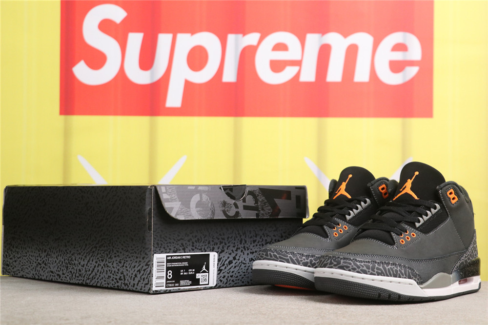 US$44 Air Jordan 3 Fear CT8532-080 恐惧 Size 40-47.5 ( 40 40.5 41 42 42.5 43 44 44.5 45 46 47.5）一袭水泥灰