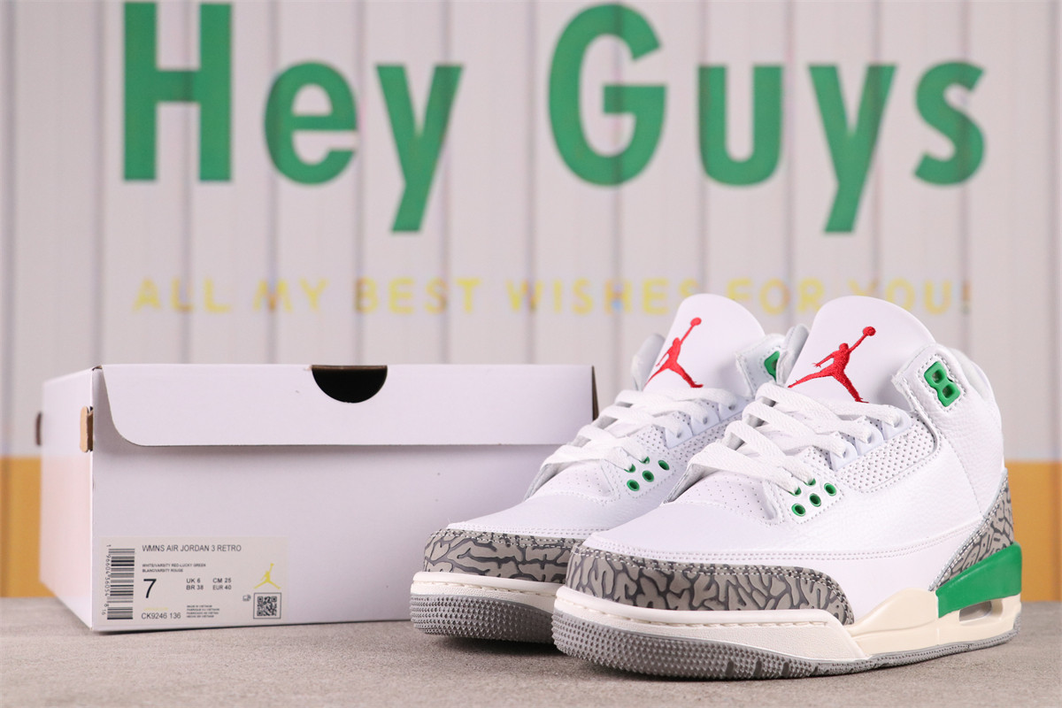 US$44 Air Jordan 3 Lucky Green CK9246-136 Size 36-47.5
