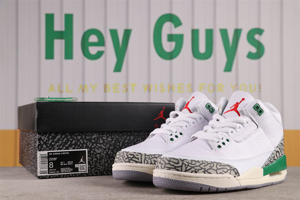 US$48 Air Jordan 3 Lucky Green CK9246-136 Size 36-46