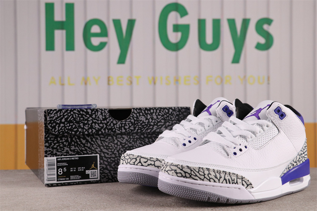 US$53 Air Jordan 3 Dark Iris CT8532-105 Size 36-47.5