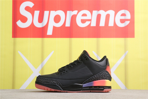 US$62 Air Jordan Balvin x Air Jordan 3 Rio FN0344-001 黑彩虹渐变 Size 40-47.5（ 40 40.5 41 42 42.5 43 44
