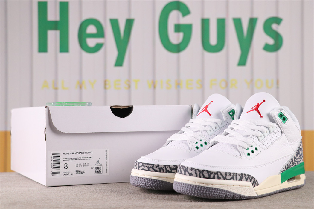US$66 Air Jordan 3 Lucky Green CK9246-136 Size 36-47.5