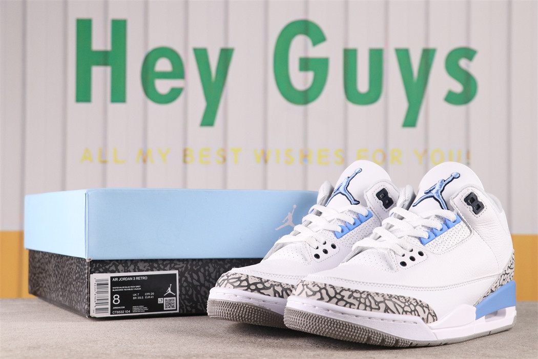 US$75 Air Jordan 3 True Blue SKU CT8532-104 Size 40-47.5